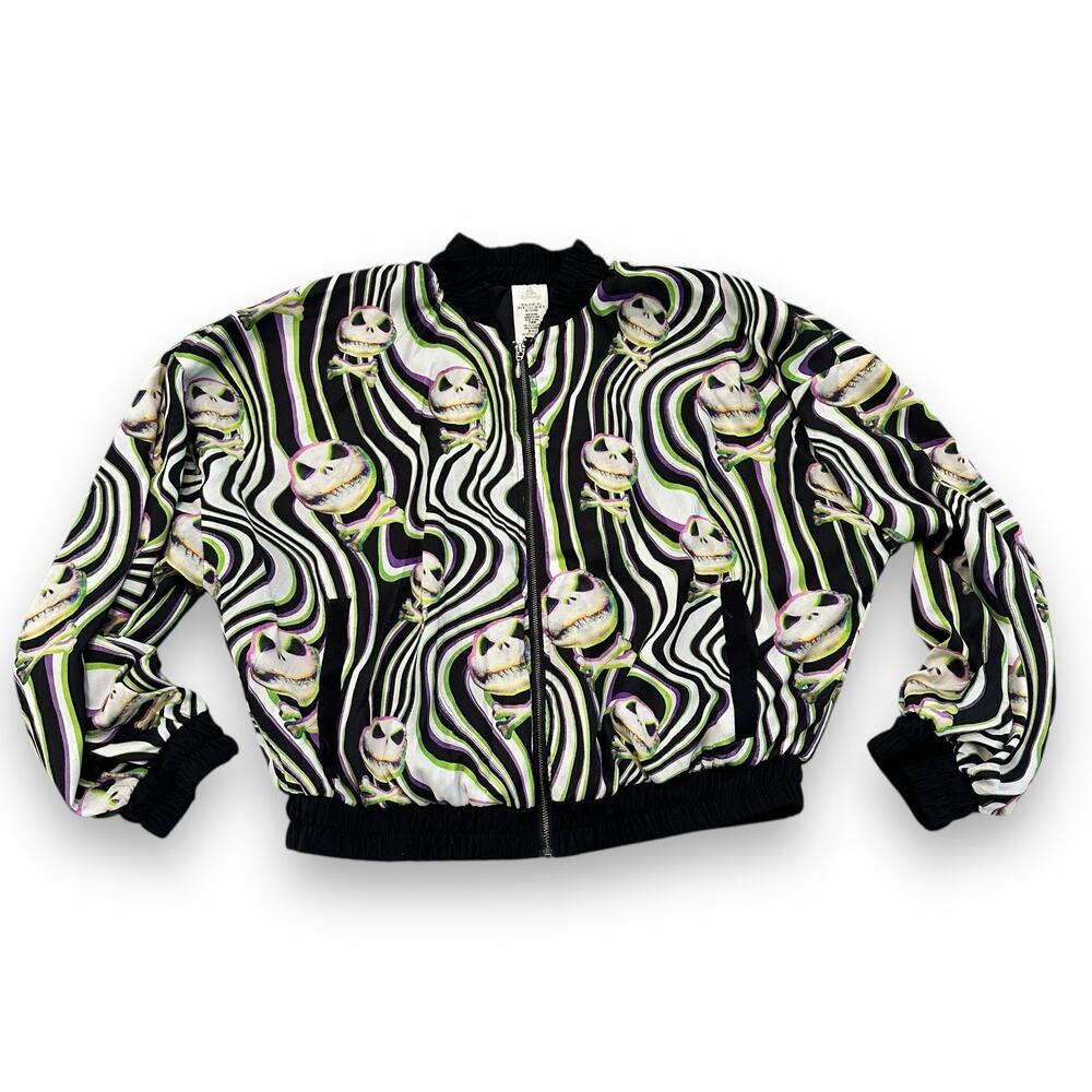Disney Nightmare Before Christmas Jack Lightweight Bomber Jacket Womens Large‎